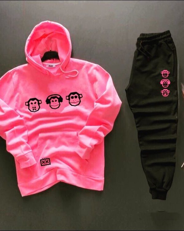 Conjunto moletom rosa Monkeys Full capa