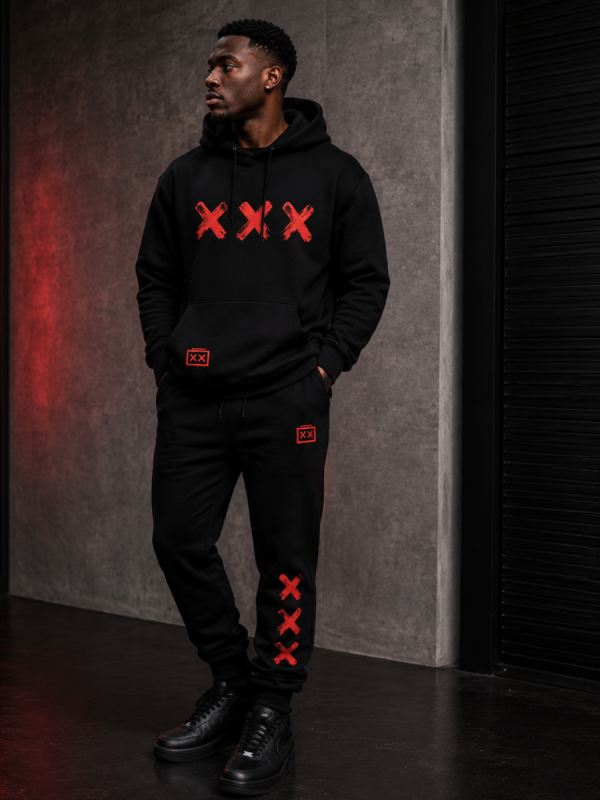 Conjunto preto cheese red