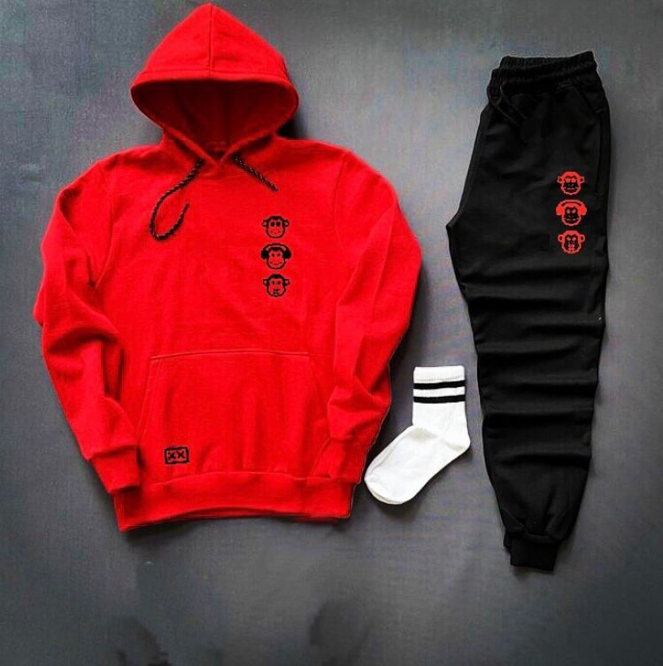 Conjunto moletom vermelho Monkeys capa