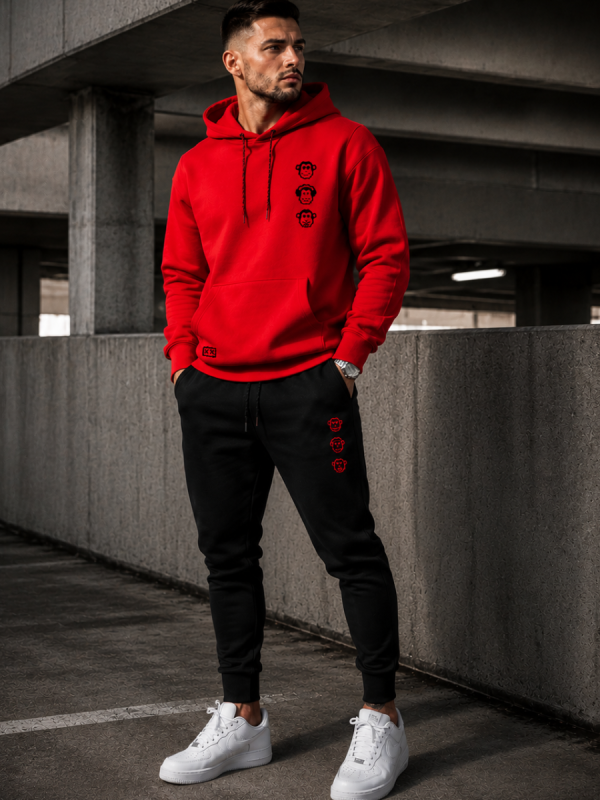 Conjunto moletom vermelho Monkeys