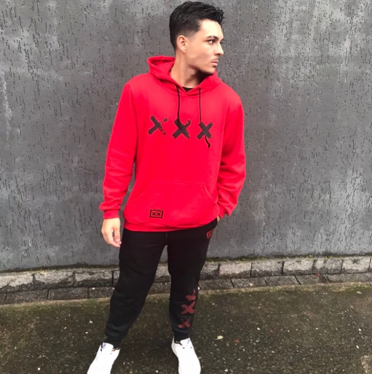 Conjunto moletom vermelho Cheese