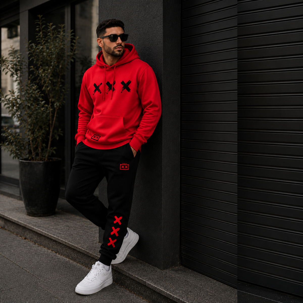 Conjunto moletom vermelho Cheese