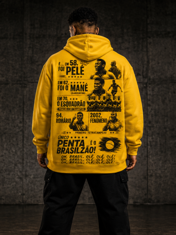 Blusa moletom pentacampeão amarela