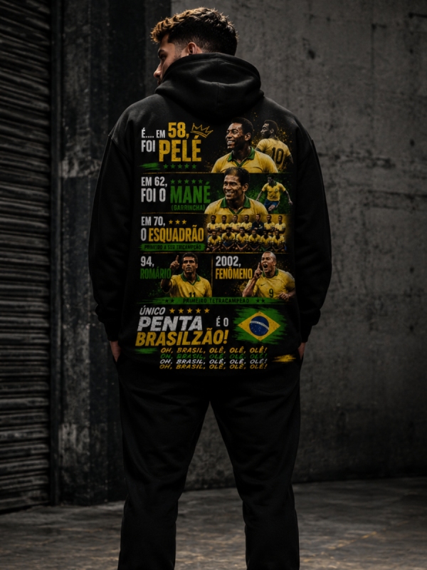 Blusa moletom pentacampeão preta