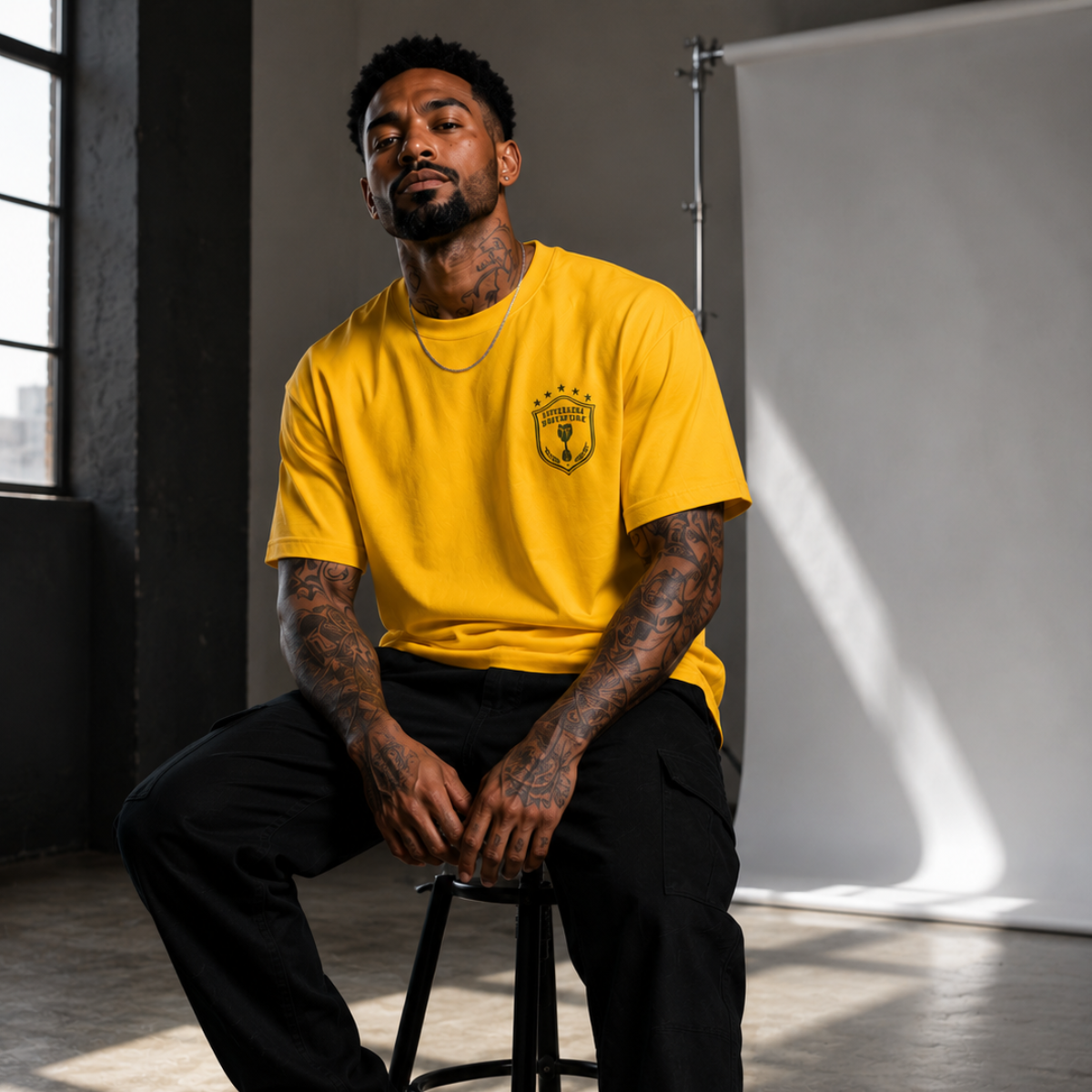 Camiseta Oversized Pentacampeão amarela - Imagem 4