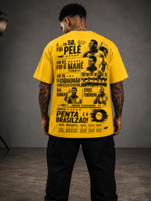 Camiseta Oversized Pentacampeão amarela