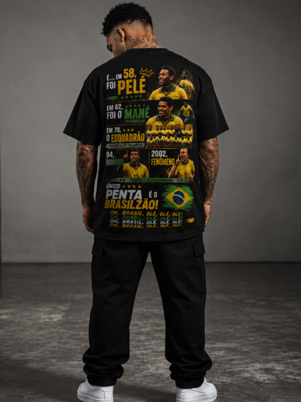 Camiseta Oversized Pentacampeão preta